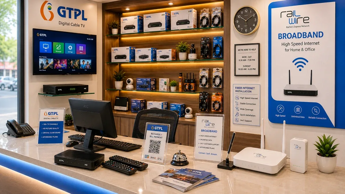Small business shop using broadband WiFi and cable TV in Chitra Bhavnagar